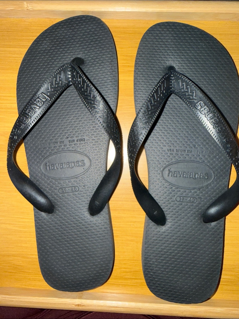 Havaianas Black Textured Strap Flip Flops